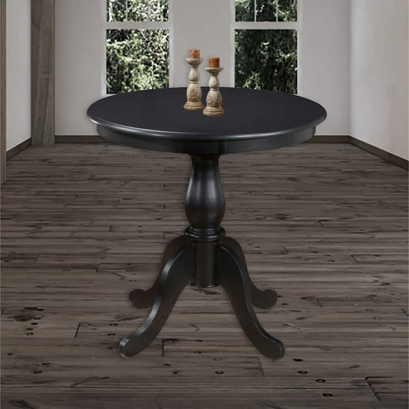 Round Dining Table with Pedestal Feet - 30" - Antique Black