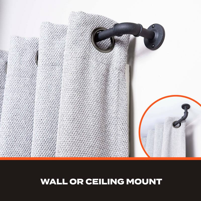 Sun Zero Bronn Industrial 3/4" Room Darkening Curtain Rod