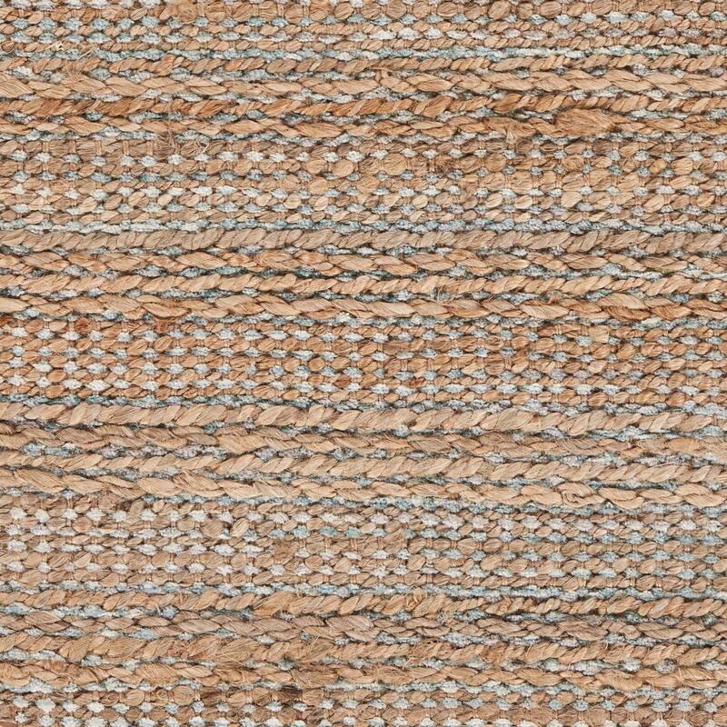 Sevita Organic Jute Interwoven Area Rug, Natural and Spa Blue - 2'0" x 3'0"