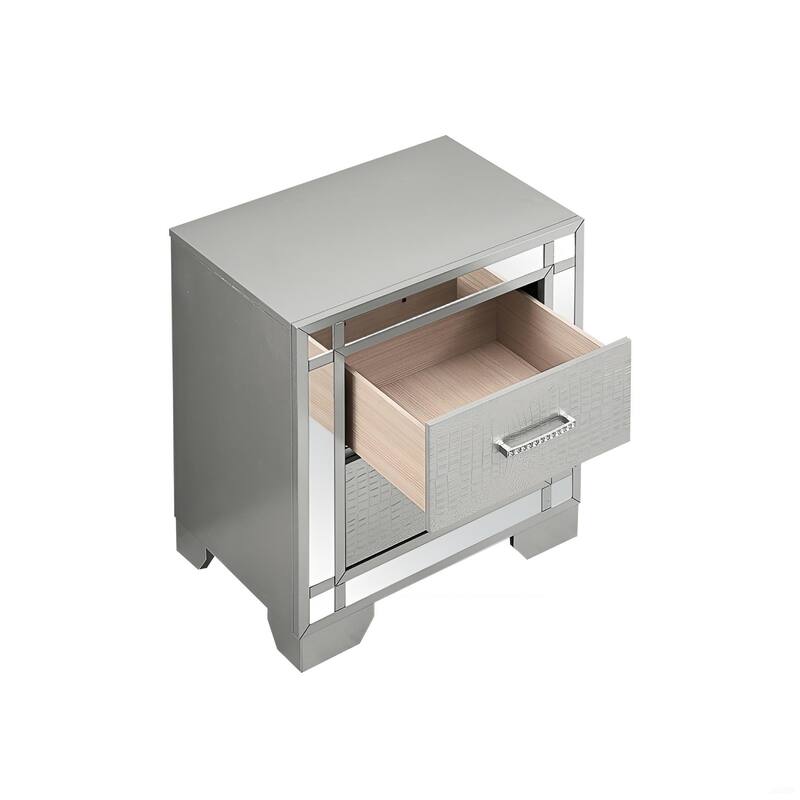 Silver Champagne Accent Table for Drinks and Decor