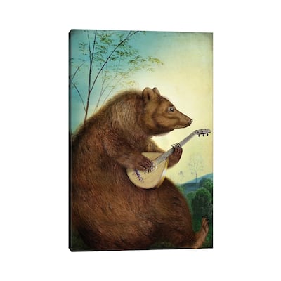 iCanvas "Mandolin Bear" by Catrin Welz-Stein Canvas Print