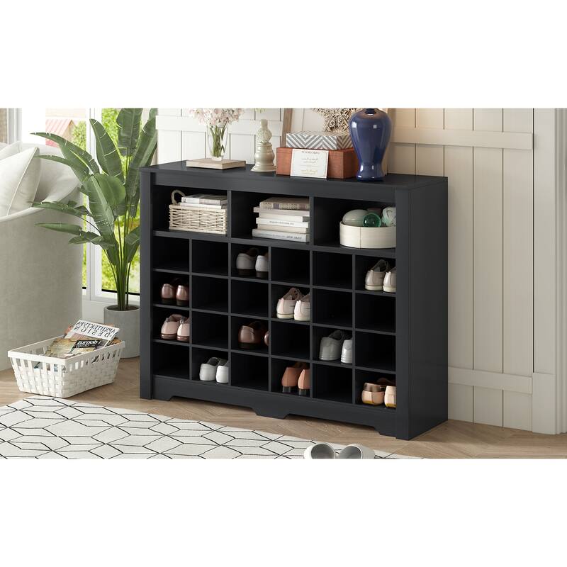 Modern Shoe Cabinet with Curved Base, Versatile Sideboard