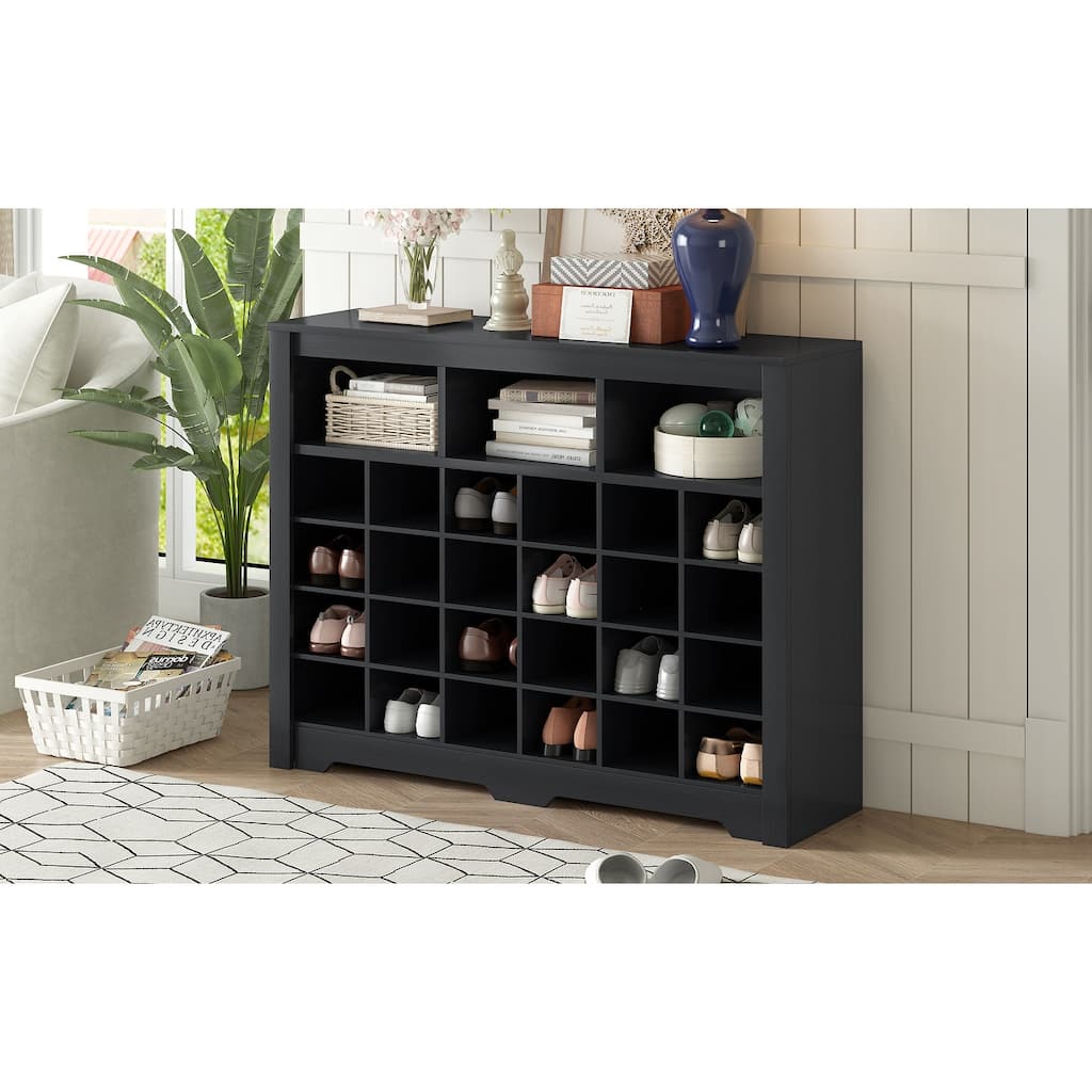 Modern Shoe Cabinet with Curved Base, Versatile Sideboard