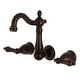 preview thumbnail 7 of 7, Heritage Two-Handle 3-Hole Wall Mount Bathroom Faucet Oil Rubbed Bronze