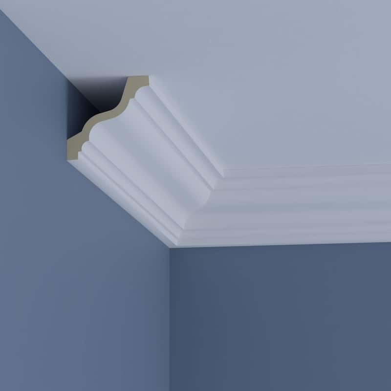4 3/4"H x 4 3/4"P x 6 5/8"F x 96"L Harlington Crown Moulding - 1-Pack