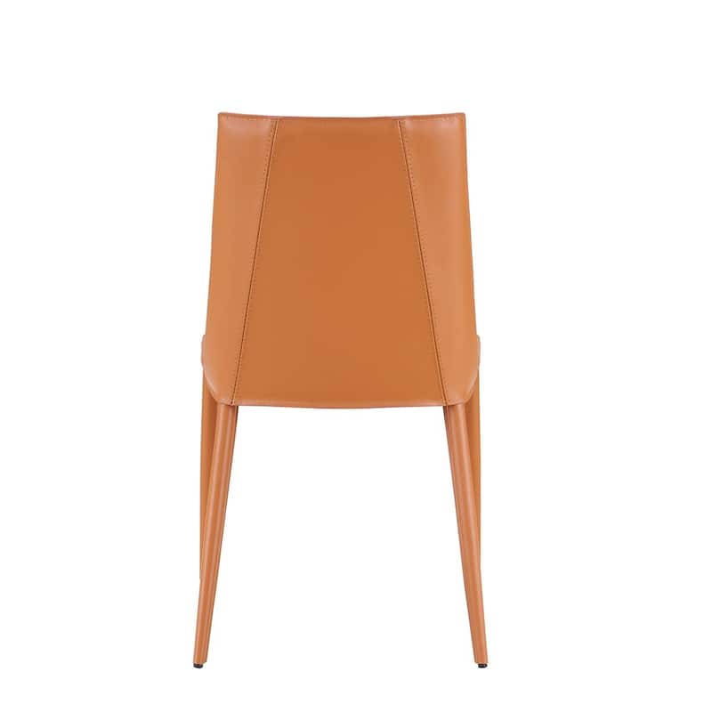 Upholstered Leather Dining Chair with Steel Frame for Modern Dining Room - 19.89” x 23.63” x 33.86”