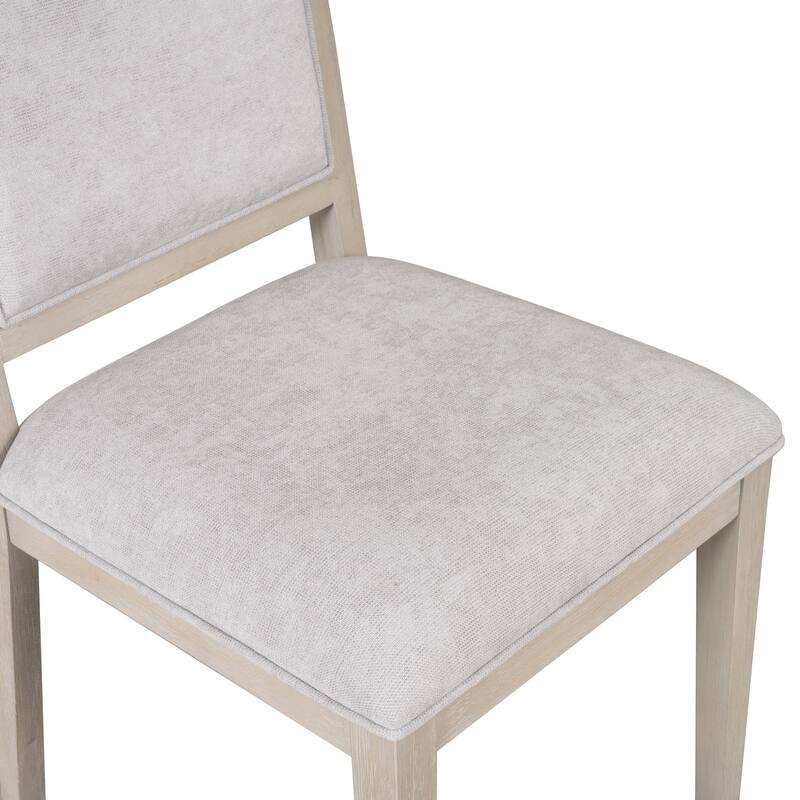 Furniture of America Durem II Modern 5-Piece Solid Wood 86-inch Dining Table Set