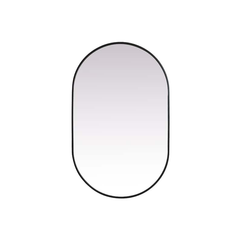 Indigo Home Metal Frame Oval Mirror 30x48 Inch - Black