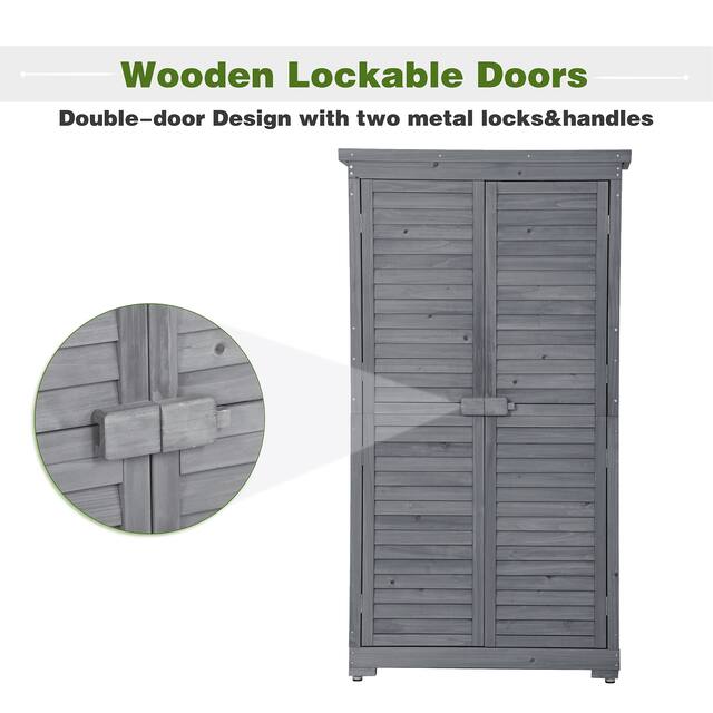 Garden Shed 3-tier Patio Storage Cabinet