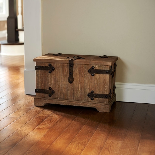 Household Essentials Handmade Wood Decorative Trunk with Chinese