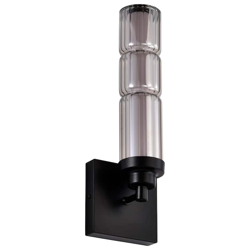Evander LED Wall Sconce Matte Black Finish Smoked Glass - Matte Black - Matte Black