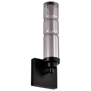 Evander LED Wall Sconce Matte Black Finish Smoked Glass - Matte Black