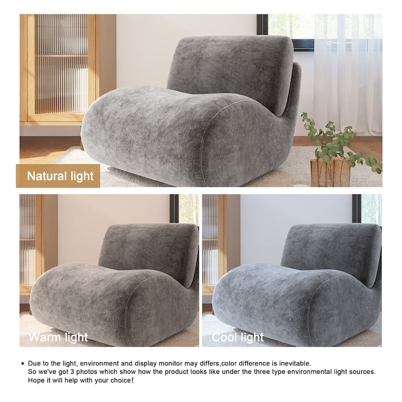 UIXE 33" Swivel Upholstered Aceent Chair Comfy Slipper Chair