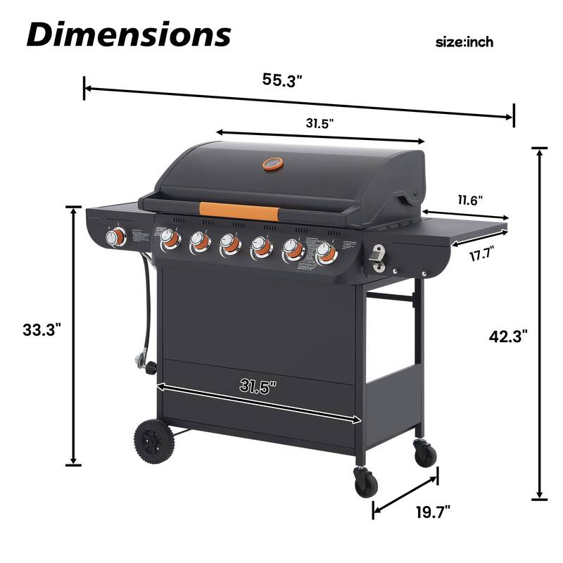 GDF Studio - Ironcrest Pro Outdoor Propane Gas Grill with Side Burner