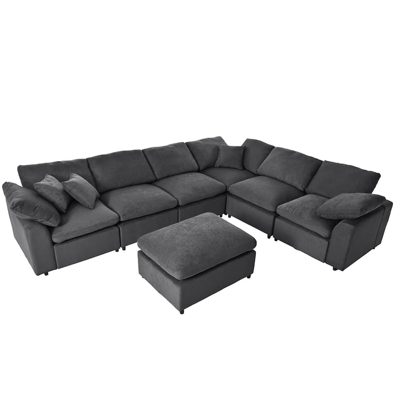 Oversized Modular Sectional Sofa w/ Ottoman L Shaped Corner Sectional
