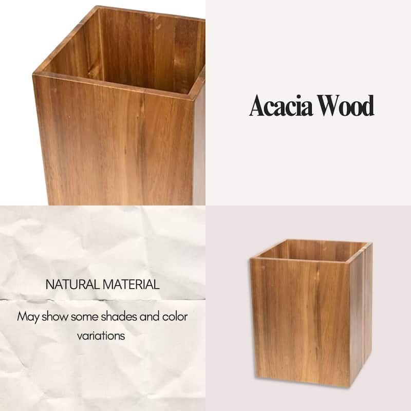 Acacia Wood Bathroom Accessory Set Collection