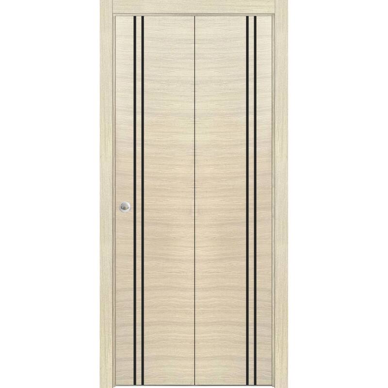 Bi-fold Doors 56 x 80 Planum 0016 Natural Veneer with Sturdy Tracks - 72" x 80" ( 2* 36x80)