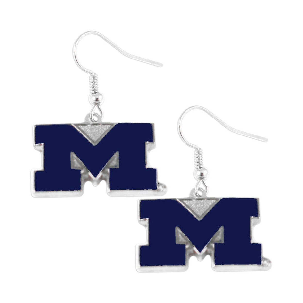 NCAA Michigan Wolverines Swirl Heart Earrings
