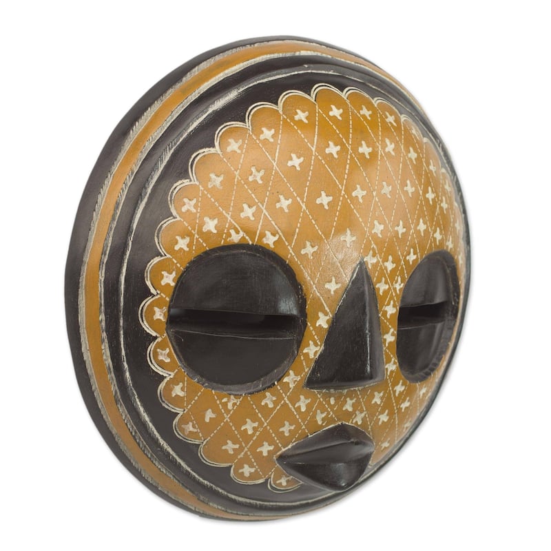 Handmade Nap Time African wood mask (Ghana)