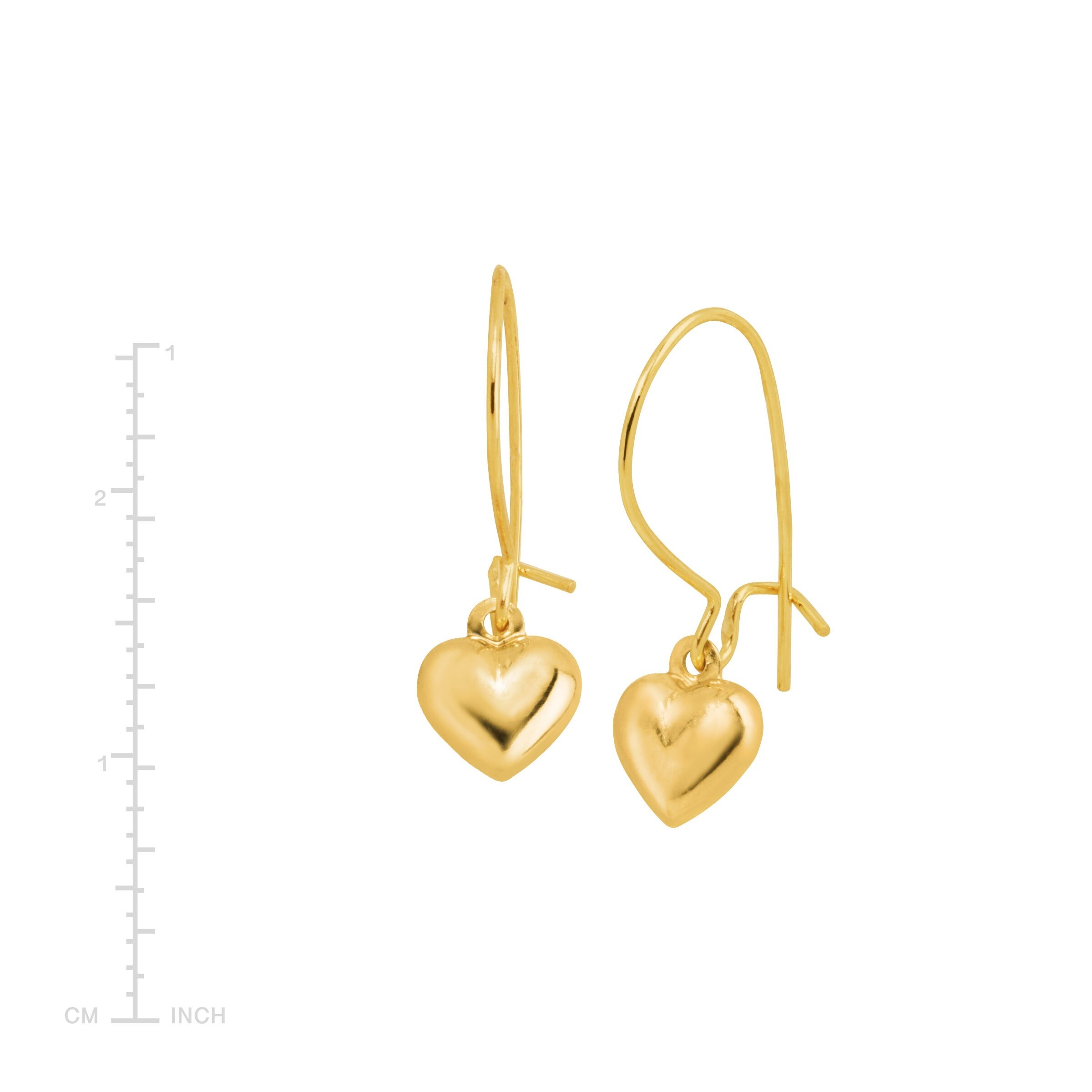 gold heart earrings