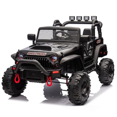 400W 24V Ride-On Toy Car with Adjustable Speed, Parental Remote Control, LED Searchlights, and Music Playback