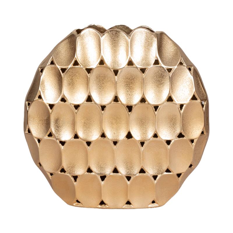 Sagebrook Home Modern Metal Textured Oval Vase