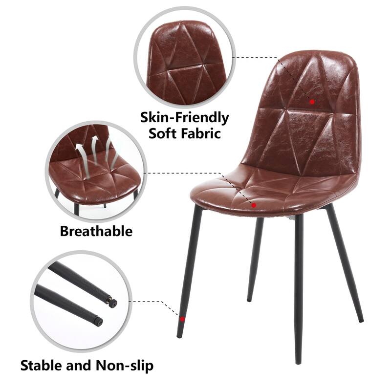 Dining Chairs Set of 4,Upholstered Faux Leather Dining Room Chairs