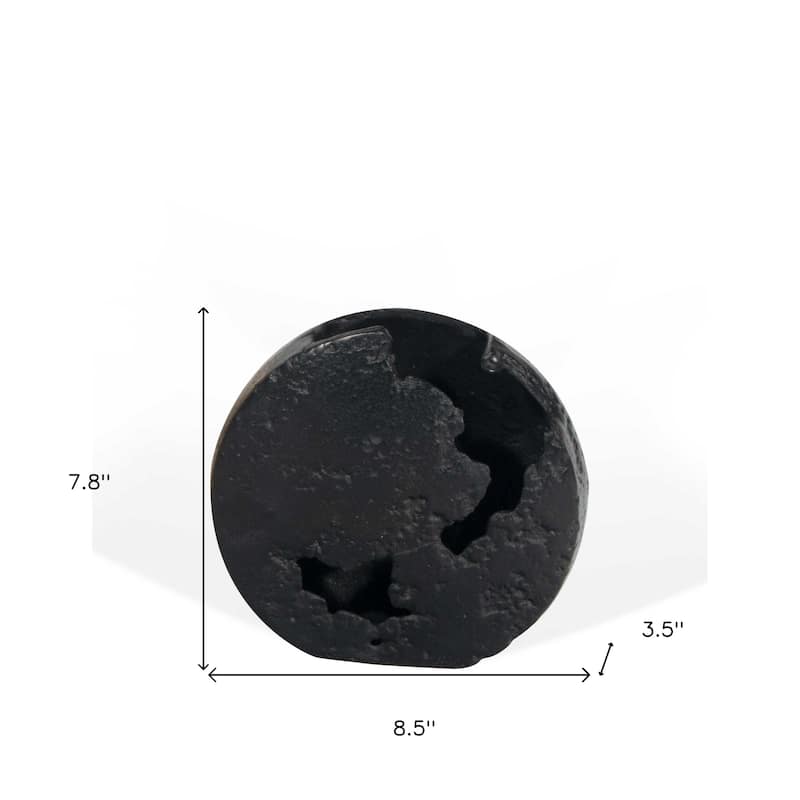 8" Black Hammered Round Aluminum Table Vase - 8.5