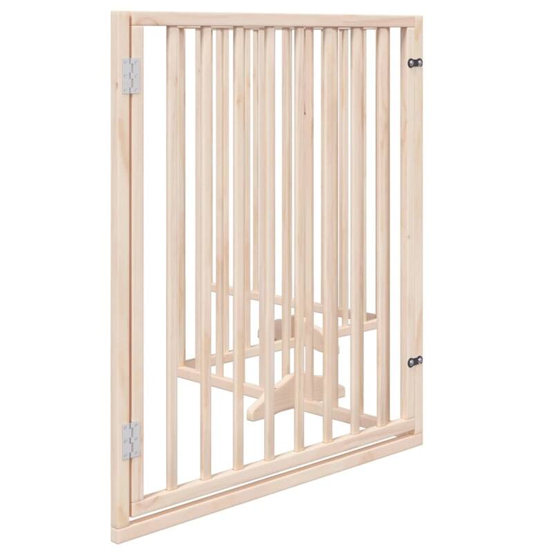 vidaXL Dog Gate Foldable Poplar Wood