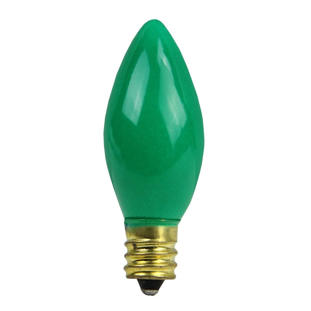 Club Pack of 25 Opaque C7 Christmas Replacement Bulbs - Green