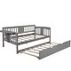 preview thumbnail 10 of 72, Elegant Design Daybed with Trundle Bed, Wooden Sofa Bed for Bedroom Living Room, Wood Platform Bed Frame for Kids Teens Guests