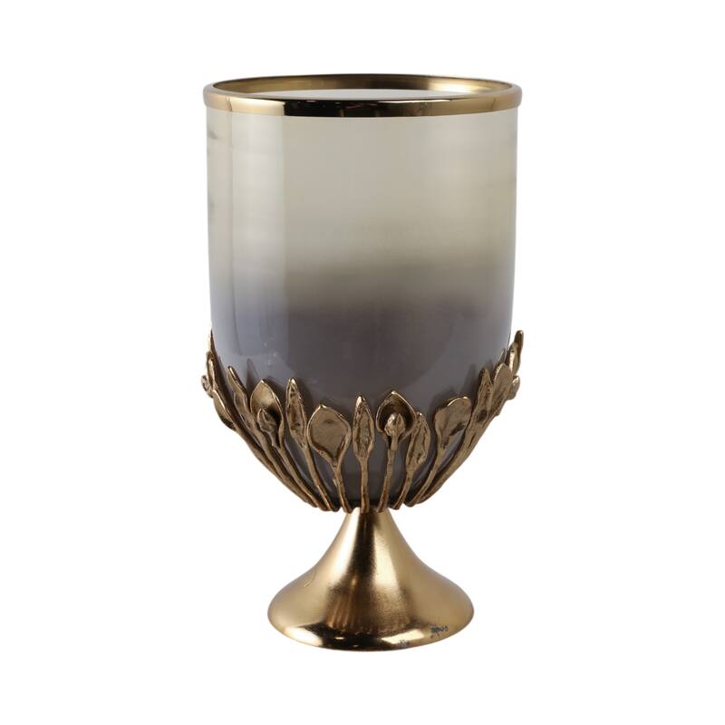Glass Candle Holder Pedestal Hurricane Contemporary Tabletop Accent