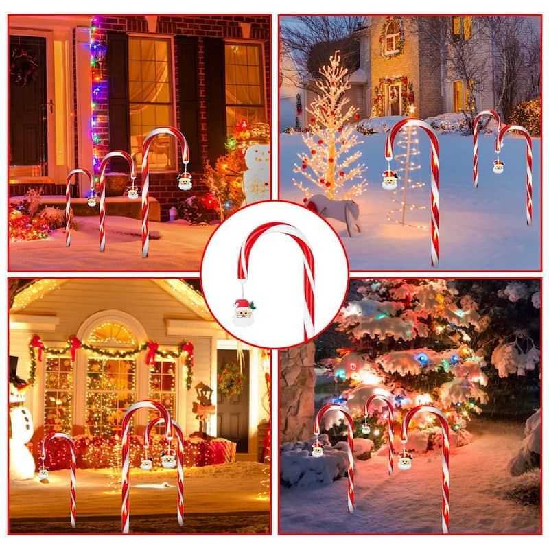 Solar Christmas Candy Cane String Lights