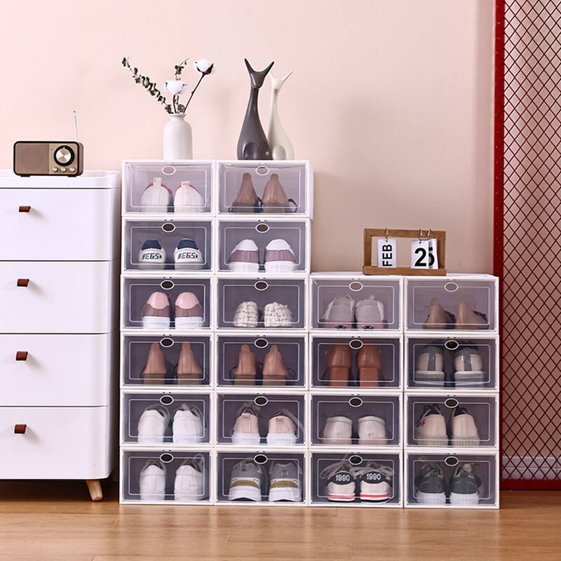 Clear Plastic Stackable Shoe Storage Boxes