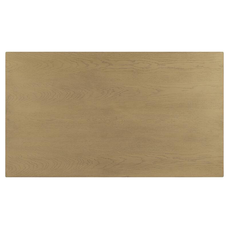 55.1" Wood Coffee Table with Black Legs, 2 Open Storage Shelves, Modern Living Room Table