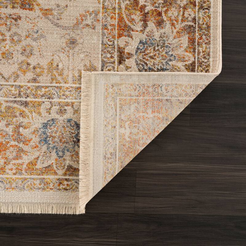 Sevita Rustic Traditional Boho Bordered Floral Area Rug
