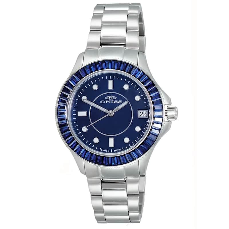 Oniss Women's Crown Blue Dial Watch - ON7323-10LBU - 6 (36)
