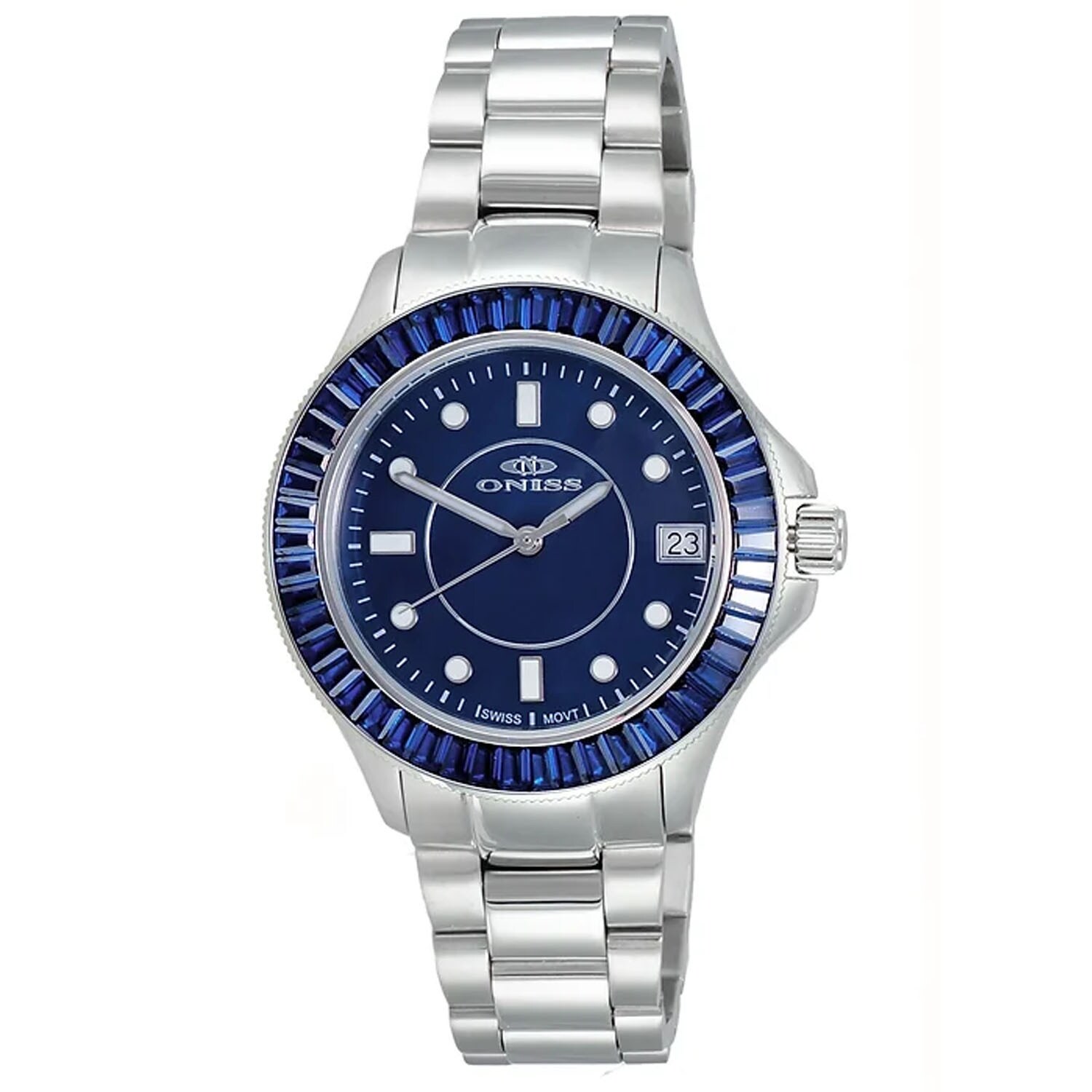 Oniss Women's Crown Blue Dial Watch - ON7323-10LBU - 6 (36