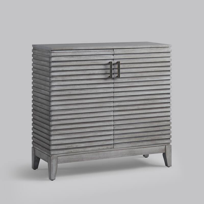 Morden Fort Wood Sideboard Storage Buffet Cabinet with 3D Stripes Doors