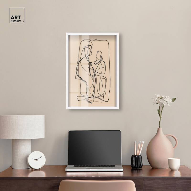 Embrace of Lines II Shadowbox by Art Remedy
