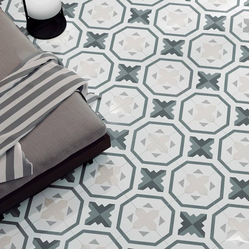 Merola Tile Prisma Anthracite 9-3/4" x 9-3/4" Porcelain Floor and Wall Tile - Case (16 Tiles)