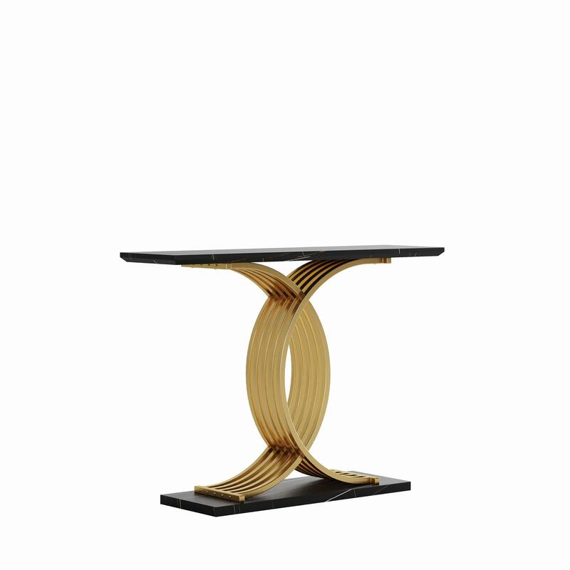 43.31" Luxurious Console Table with Gold Intertwined Metal Legs for Entryway Decor
