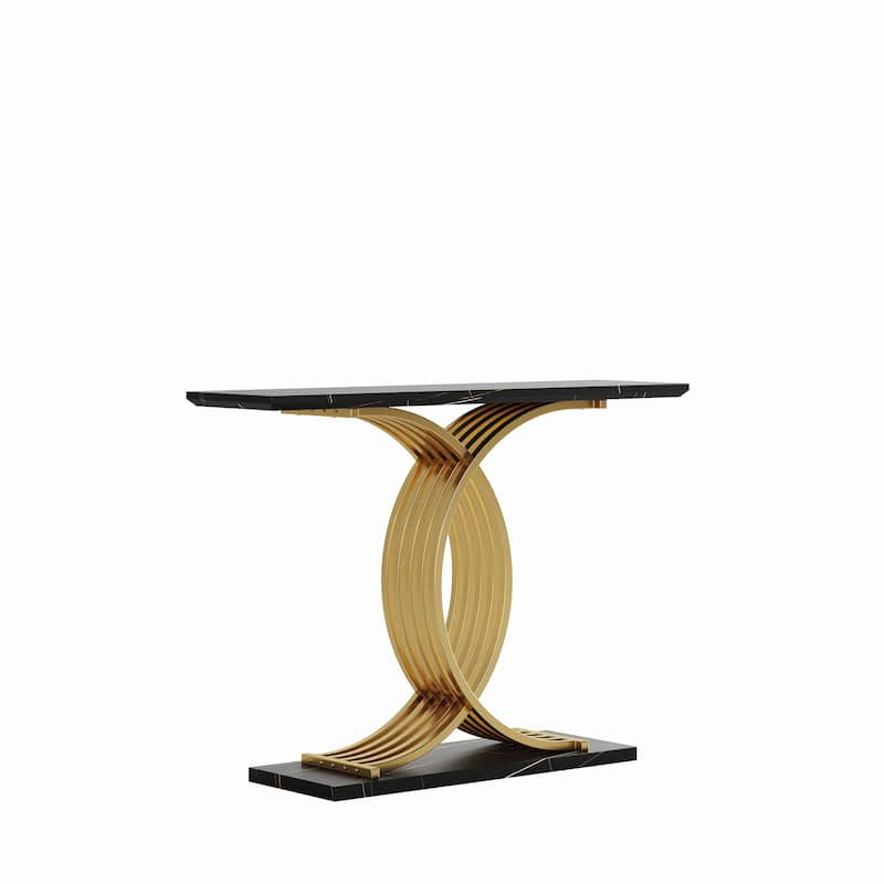 Accent Table Console Table, Gold Intertwined Metal Legs Luxury High-End Entryway Furniture
