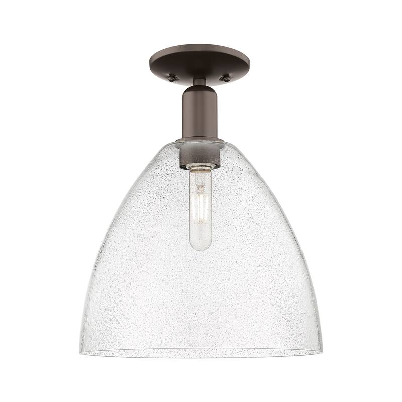 Innovations Lighting Endless Possibilities Arcadia - Bristol - 1 Light 12" Semi-Flush Mount - Oil Rubbed Bronze/Seedy