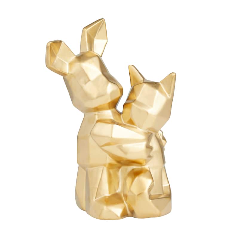 Porcelain Cubist Dog Sculpture - 8 x 5 x 12