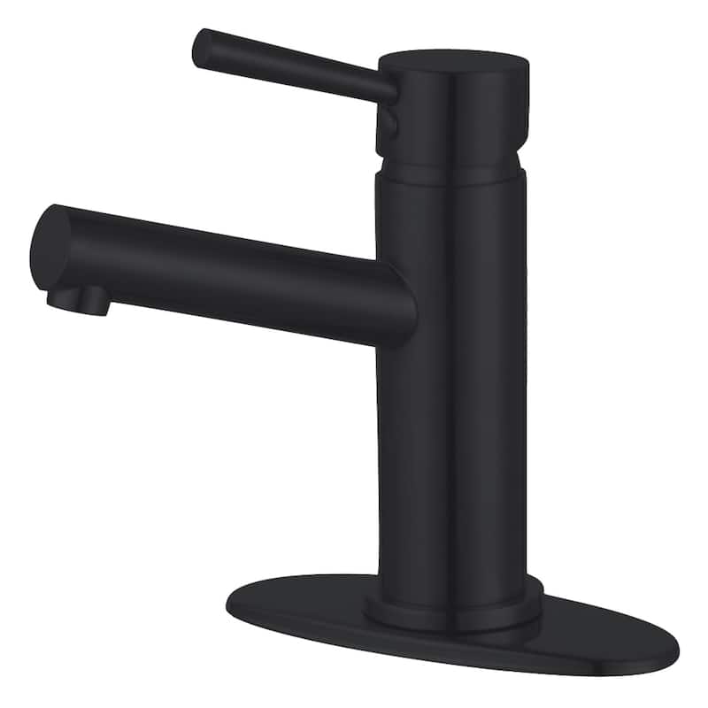Kingston Brass Concord Single-Handle Bathroom Faucet with Push Pop-Up - Matte Black