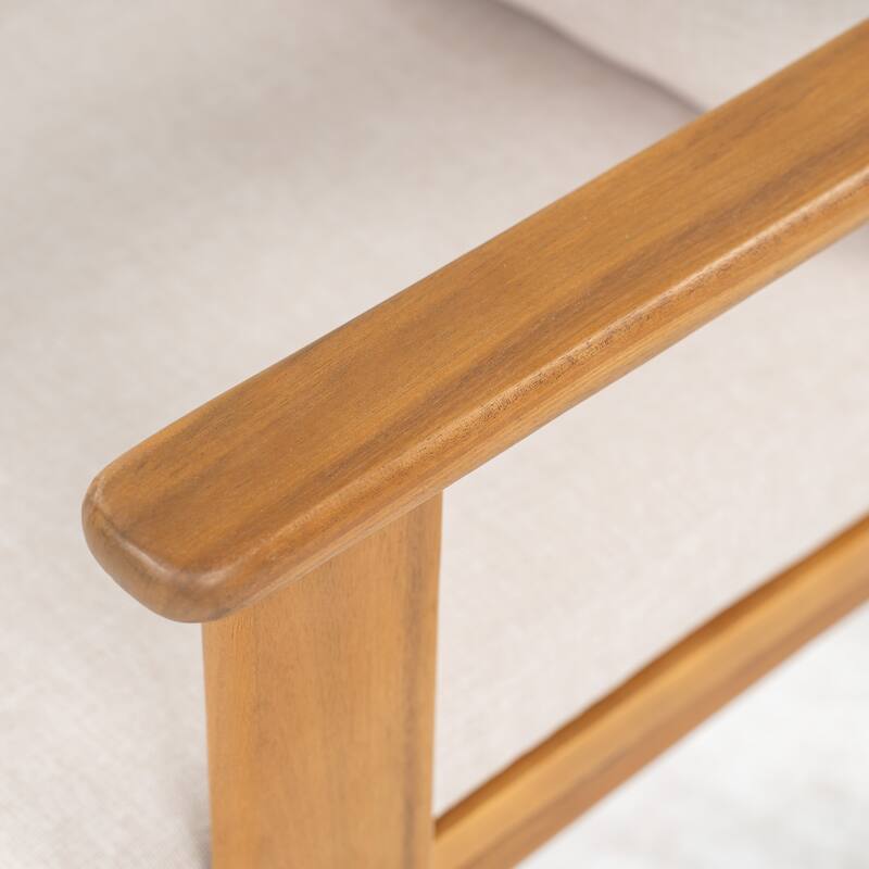 Scott Living Kaja Outdoor Solid Acacia Wood Dining Chair with Cushioned Seating (Set of 2)