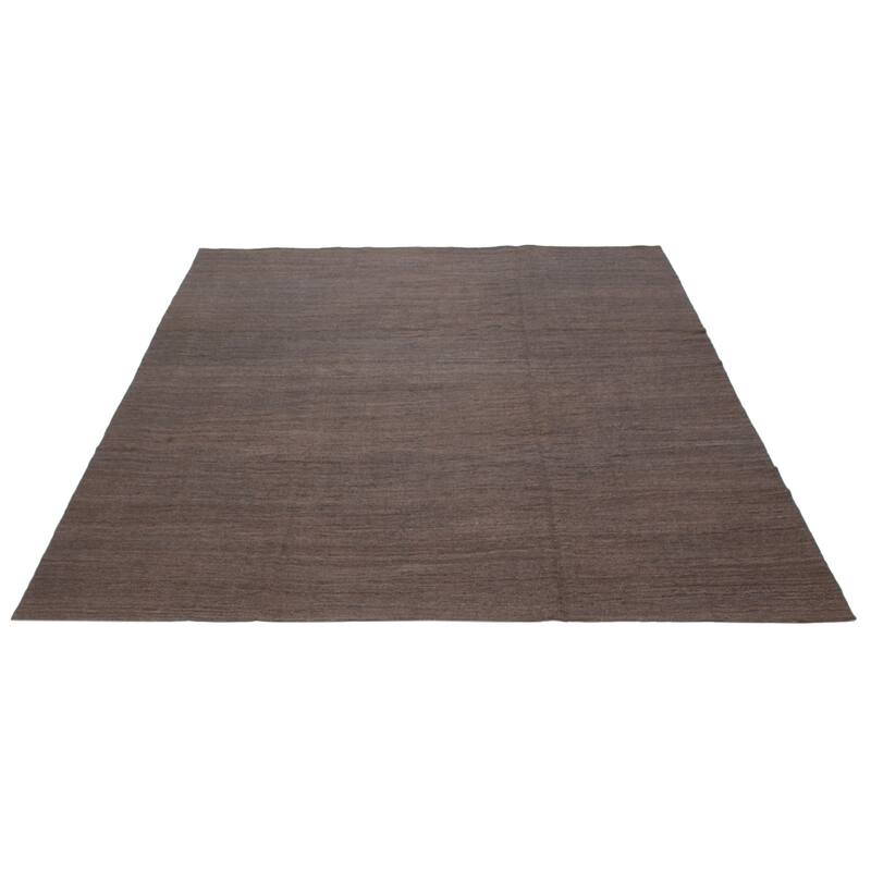 ECARPETGALLERY Flat-Weave Ankara FW Grey Wool Rug - 8'10 x 9'4