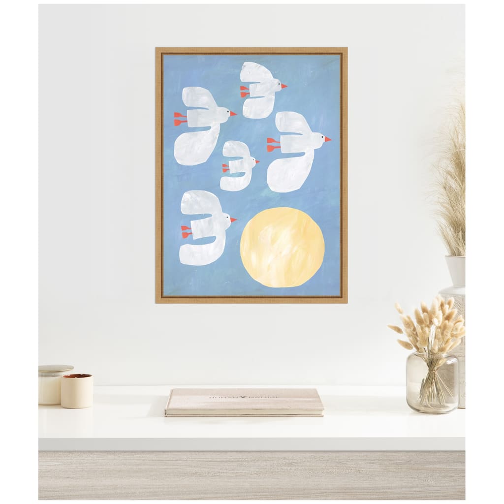 Kate and Laurel Seagulls by Alicia Abla Framed Canvas Wall Art Print