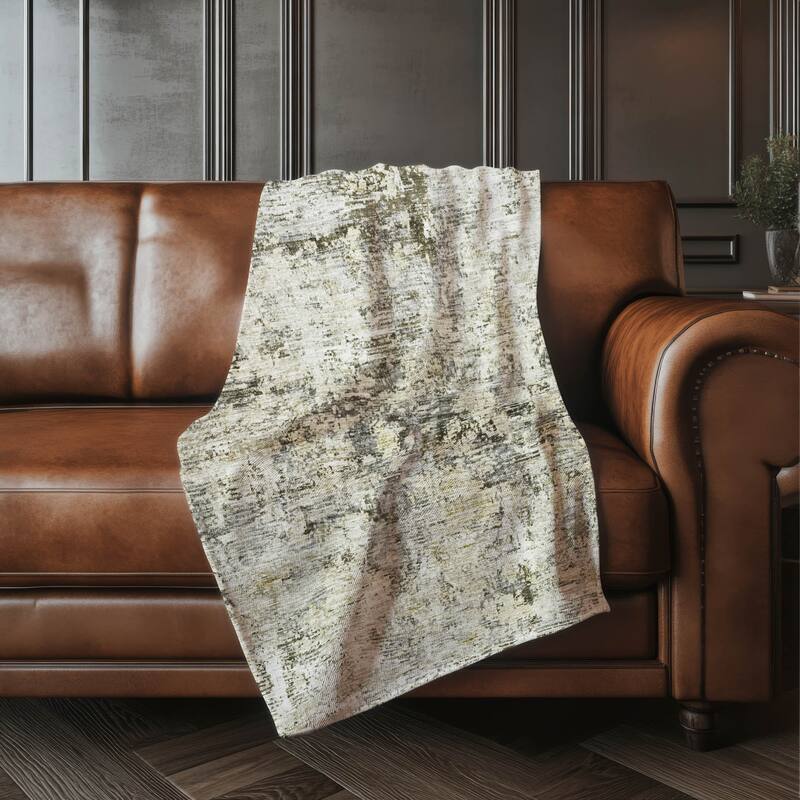 Premium Machine Washable Abstract Ombre Sherpa Throw Blanket - Taupe - 4'2" x 5'10"